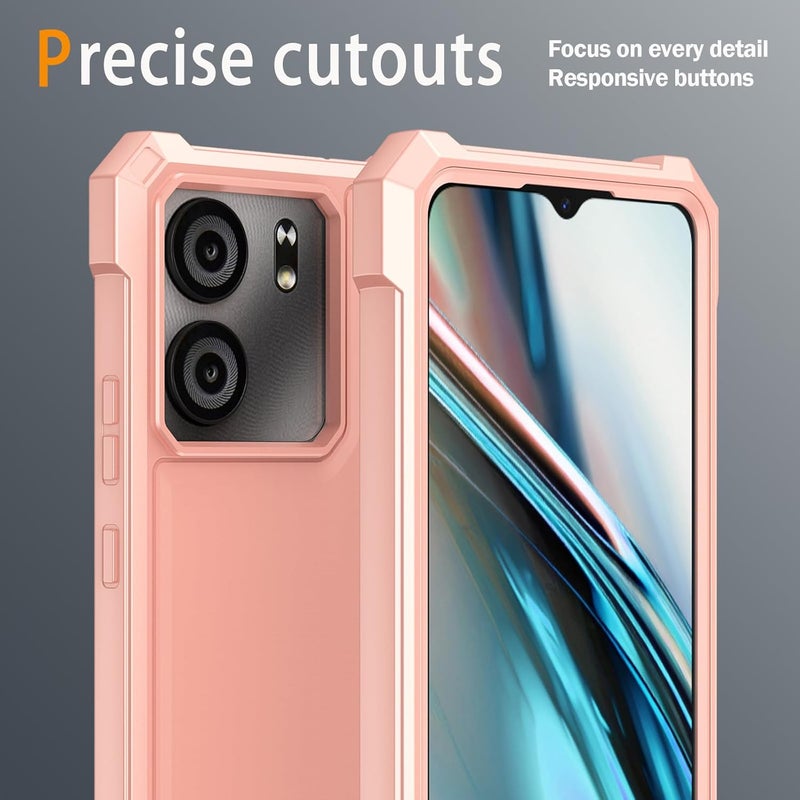 Mocotto for BLU View 5 Phone Case with Tempered Glass Screen Protector,Slim Soft Silicone Full-Body Protective Case for BLU View 5 (Rose Gold) - Image 5